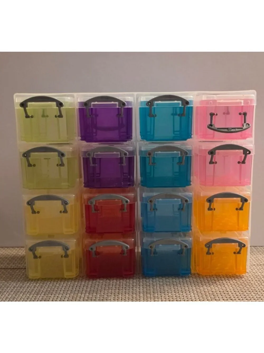 REALLY USEFUL BOX ORGANIZER 16 MINI STORAGE BOXES 0.14L CRAFT BEAD ART CLASSROOM